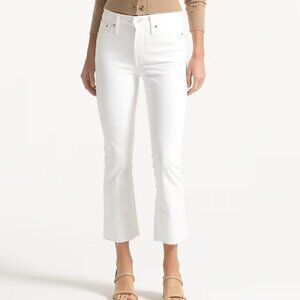 J.Crew White 9" Mid-Rise Demi-Boot Crop Jean with Raw Hem